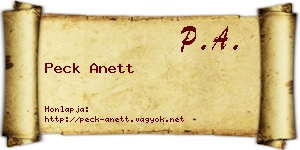 Peck Anett névjegykártya
